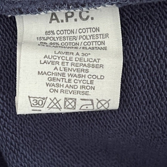 A.P.C. Rue Madame Paris Sweatshirt Jumper, Size M Medium, APC - Picture 5 of 9